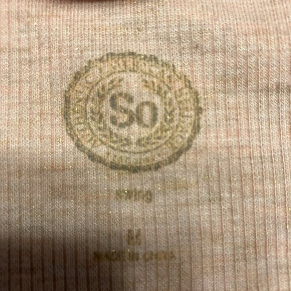 SO Keyhole Ribbed Top Pink Juniors Size M - Picture 2 of 6